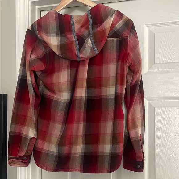 Red Plaid Hooded Shirt - Picture 2 of 3